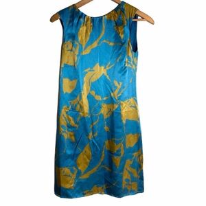 JB by Julie Brown Blue and Gold Silk Dress